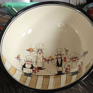 Chef-Themed Ceramic Mixing Bowl